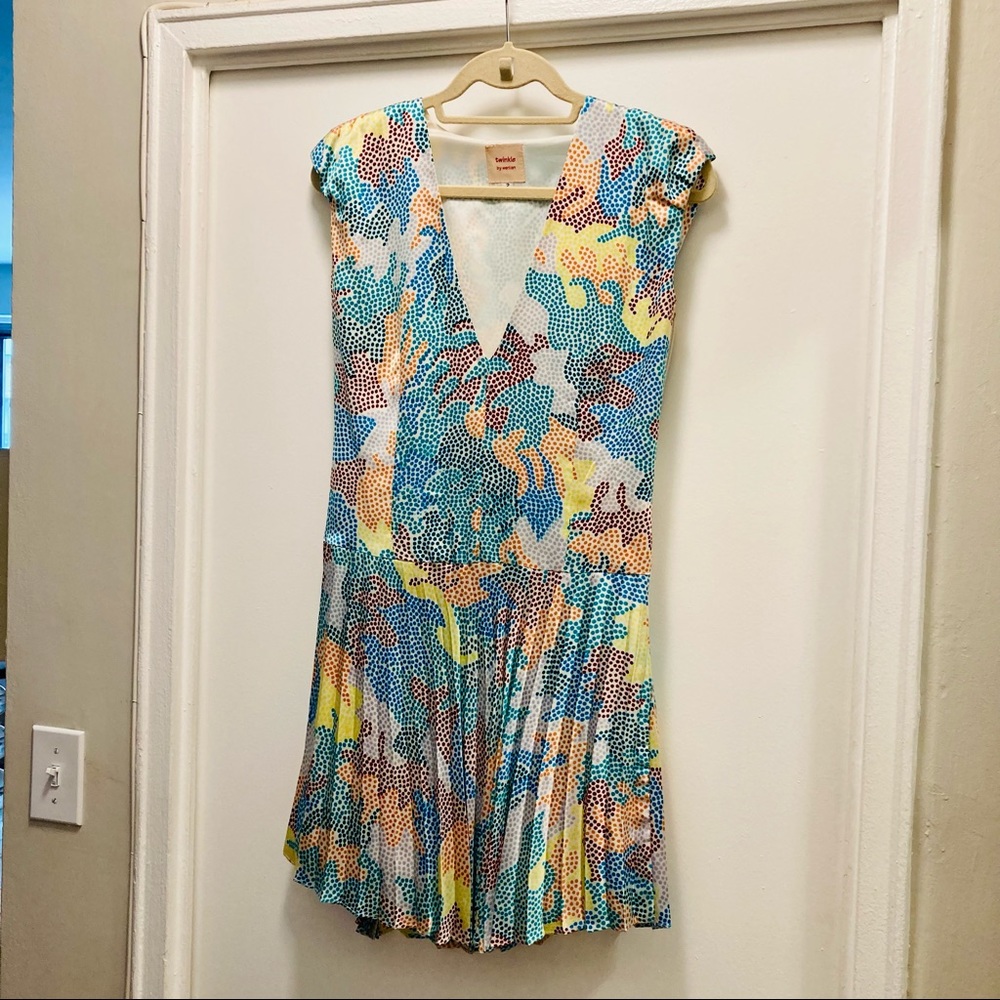 Twinkle by Wenlan Silk Mosaic Dress with Sash